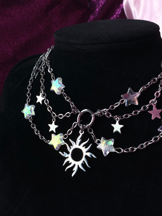 Sun and star celestial whimisgoth handmade necklace