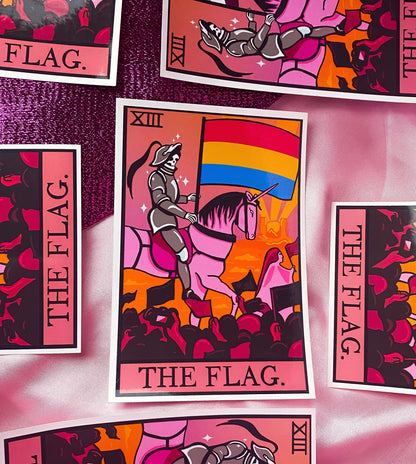 Pansexual pride flag tarot card sticker