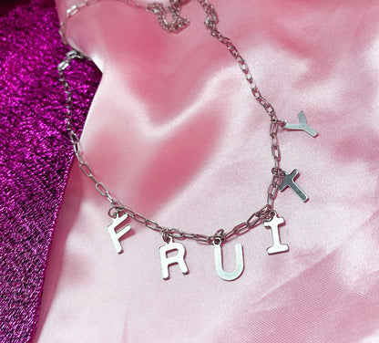 FRUITY letter necklace, 100% stainless steel