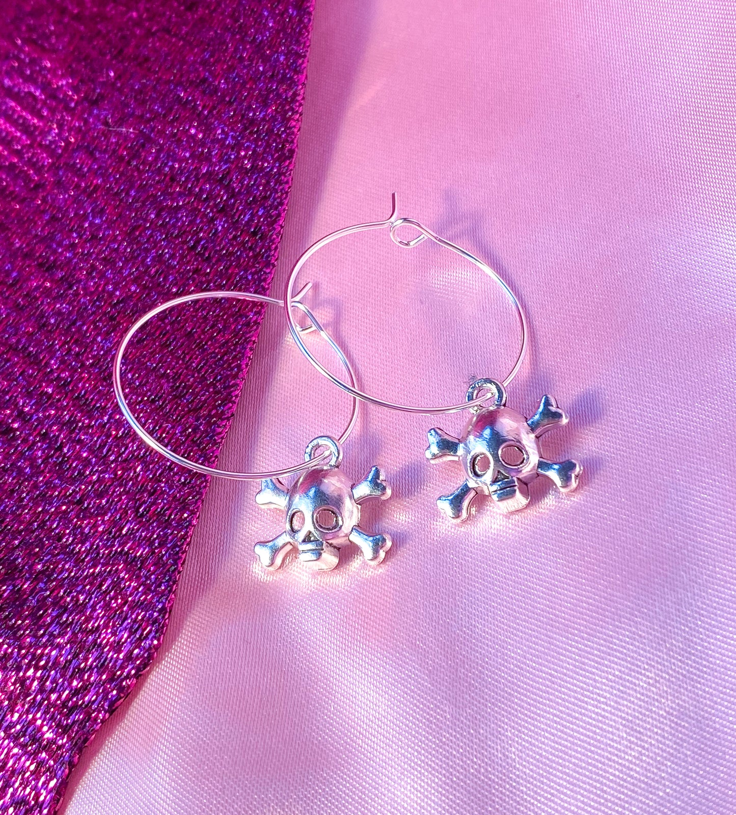 Skull hoop earrings, halloween earrings