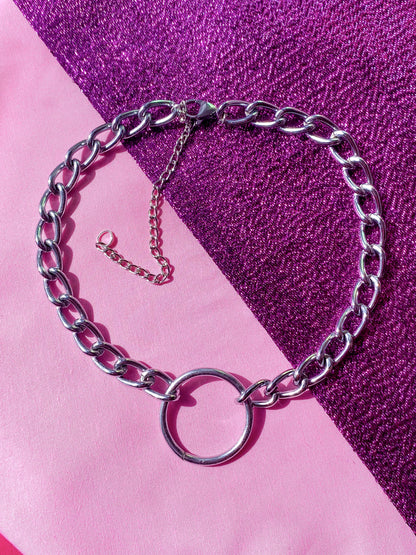 O ring chain choker necklace