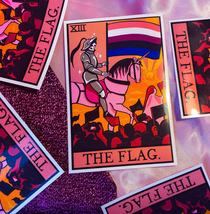 Genderfluid pride flag tarot card sticker