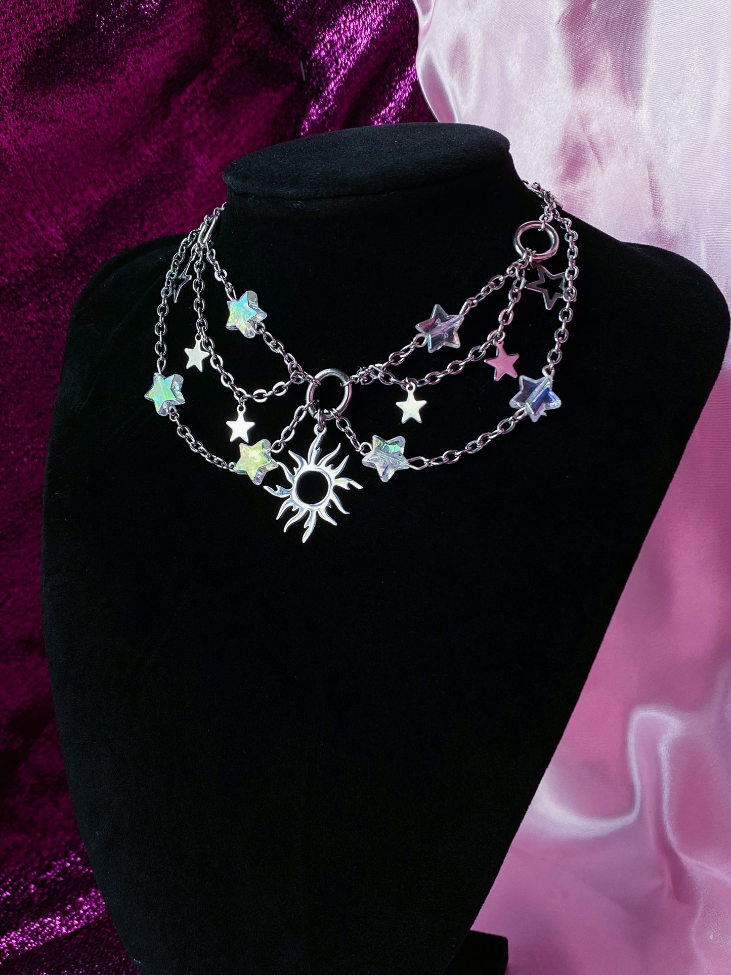Sun and star celestial whimisgoth handmade necklace