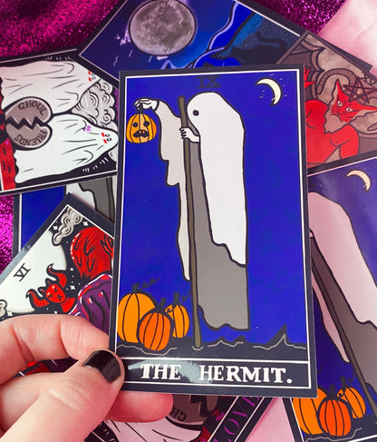 The Hermit tarot card halloween sticker