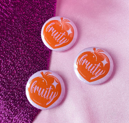 Fruity peach gay pride badge