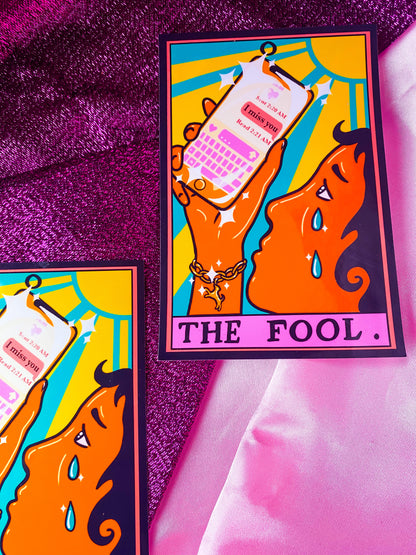 The Fool tarot card sticker