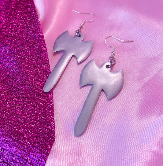 Silver Labrys double axe earrings