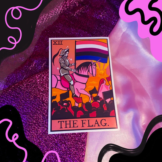 Genderfluid pride flag tarot card sticker