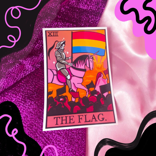 Pansexual pride flag tarot card sticker