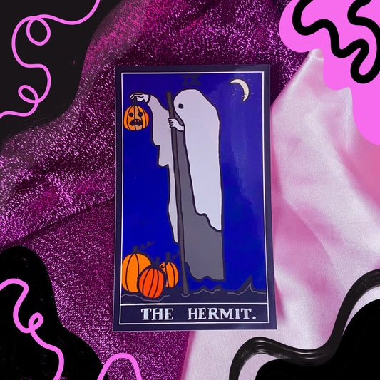 The Hermit tarot card halloween sticker
