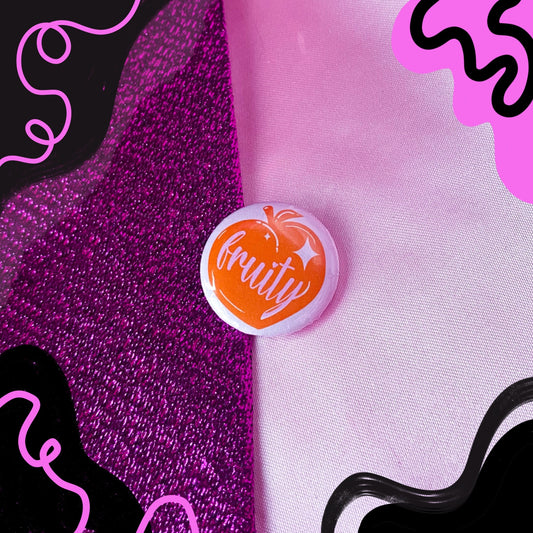Fruity peach gay pride badge