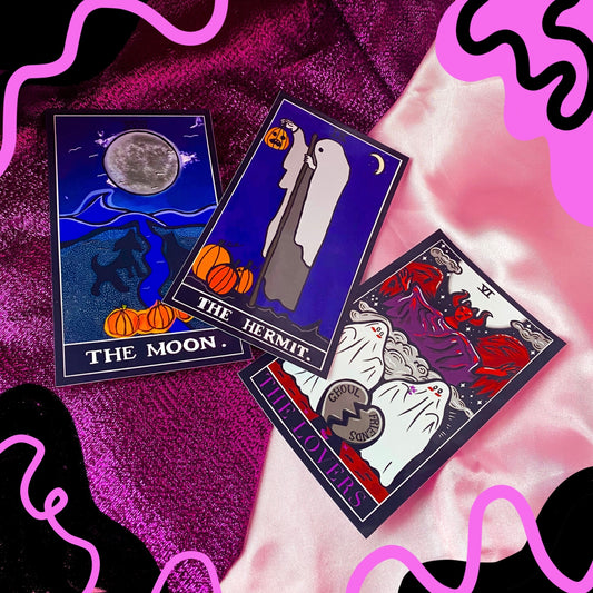 Halloween sticker set, tarot card inspired halloween stickers