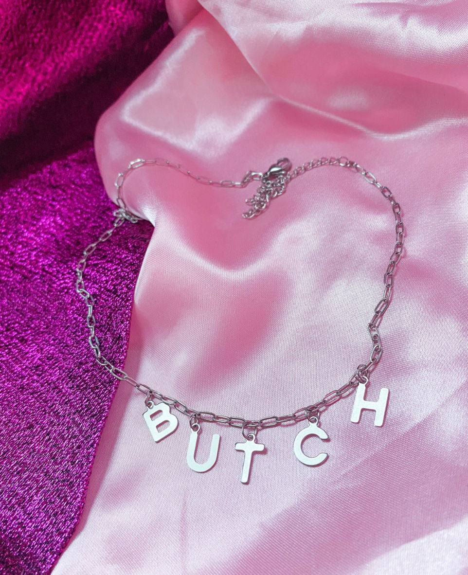 BUTCH letter necklace, 100% stainless steel