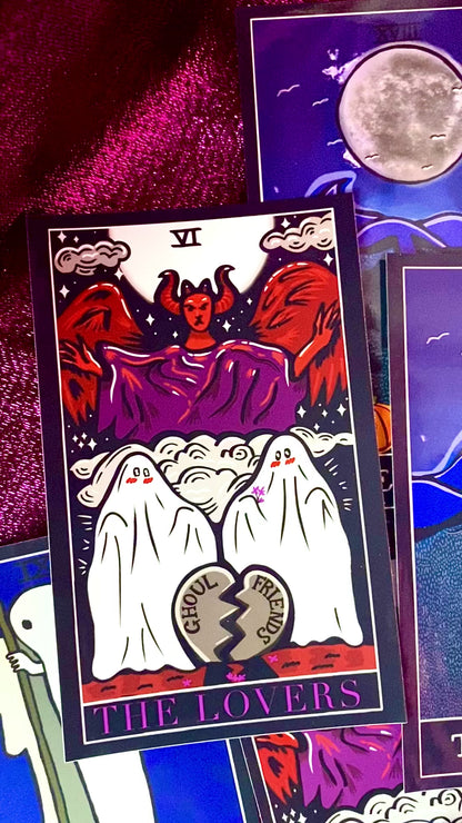 The moon tarot card sticker