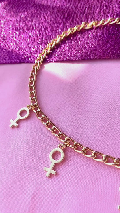 Multiple Venus charm gold necklace
