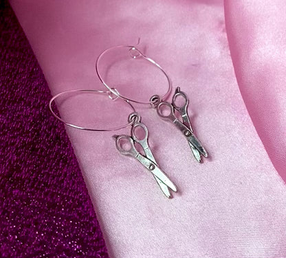 Scissor hoop earrings