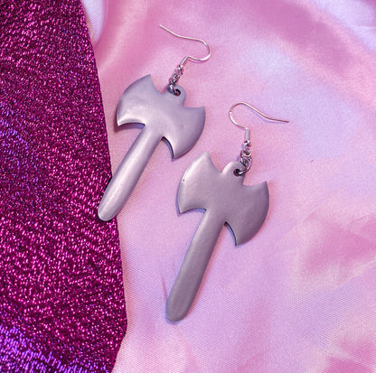 Silver Labrys double axe earrings
