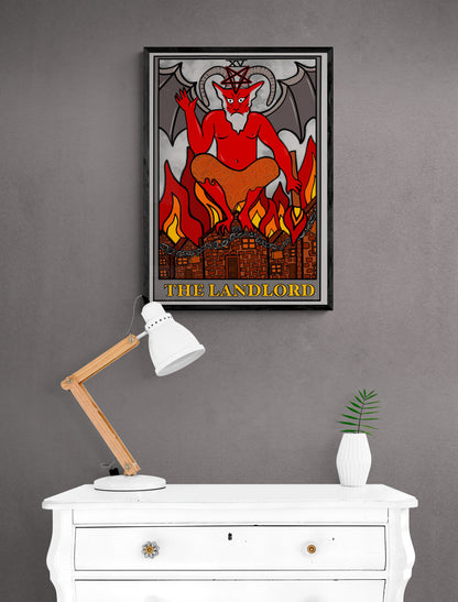 The landlord, The Devil inspired tarot card art print