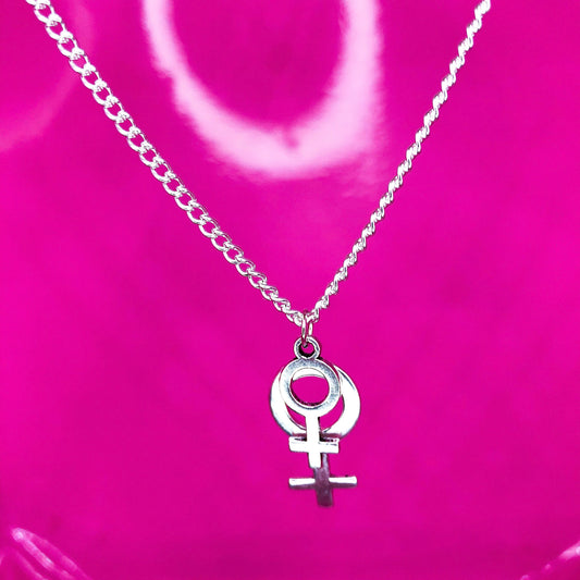 Double Venus symbol necklace
