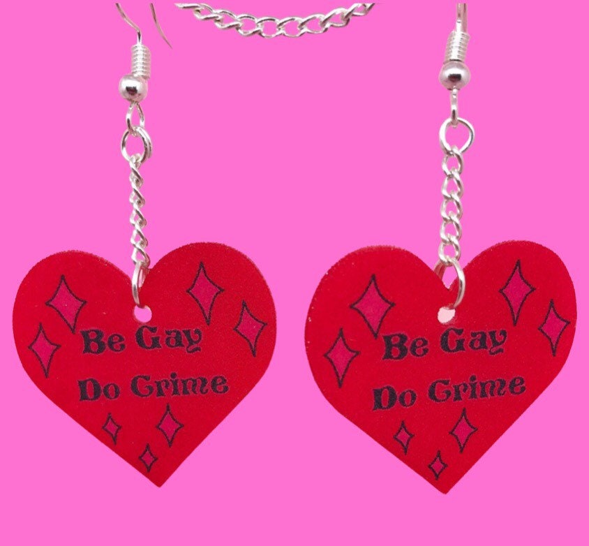 Be Gay Do crime earrings love heart earrings