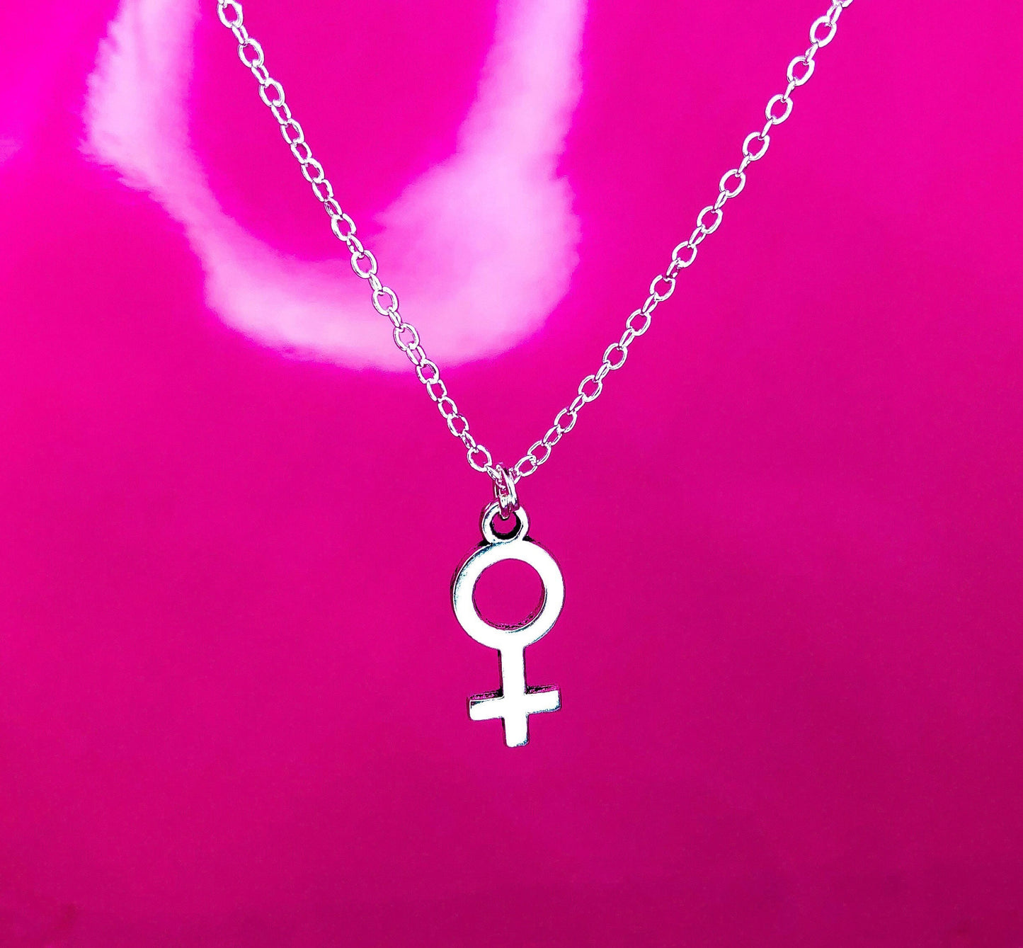Venus symbol sterling silver necklace