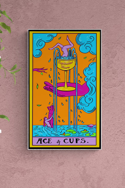 Ace of cups tarot card wall art print