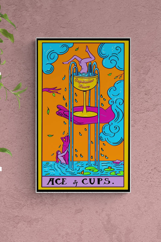 Ace of cups tarot card wall art print