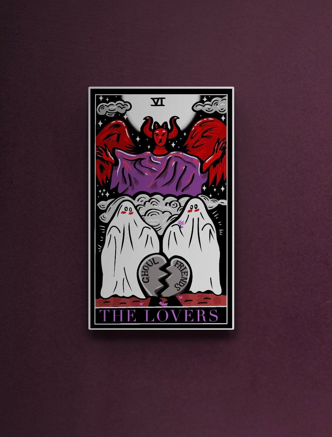 The lovers halloween tarot card wall art