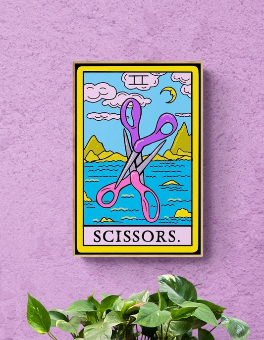 Scissor tarot card art print, lesbian pride wall art
