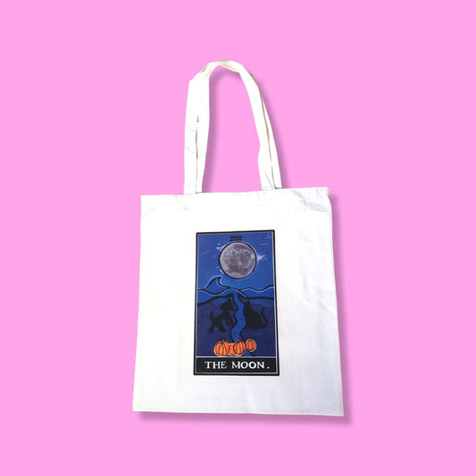The Moon tarot card tote bag