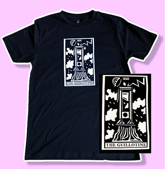 The GUILLOTINE, tarot card black T-shirt