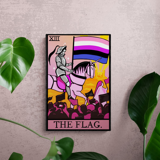 Genderfluid pride flag tarot card wall art