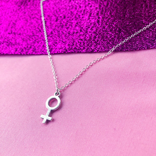 Venus symbol sterling silver necklace