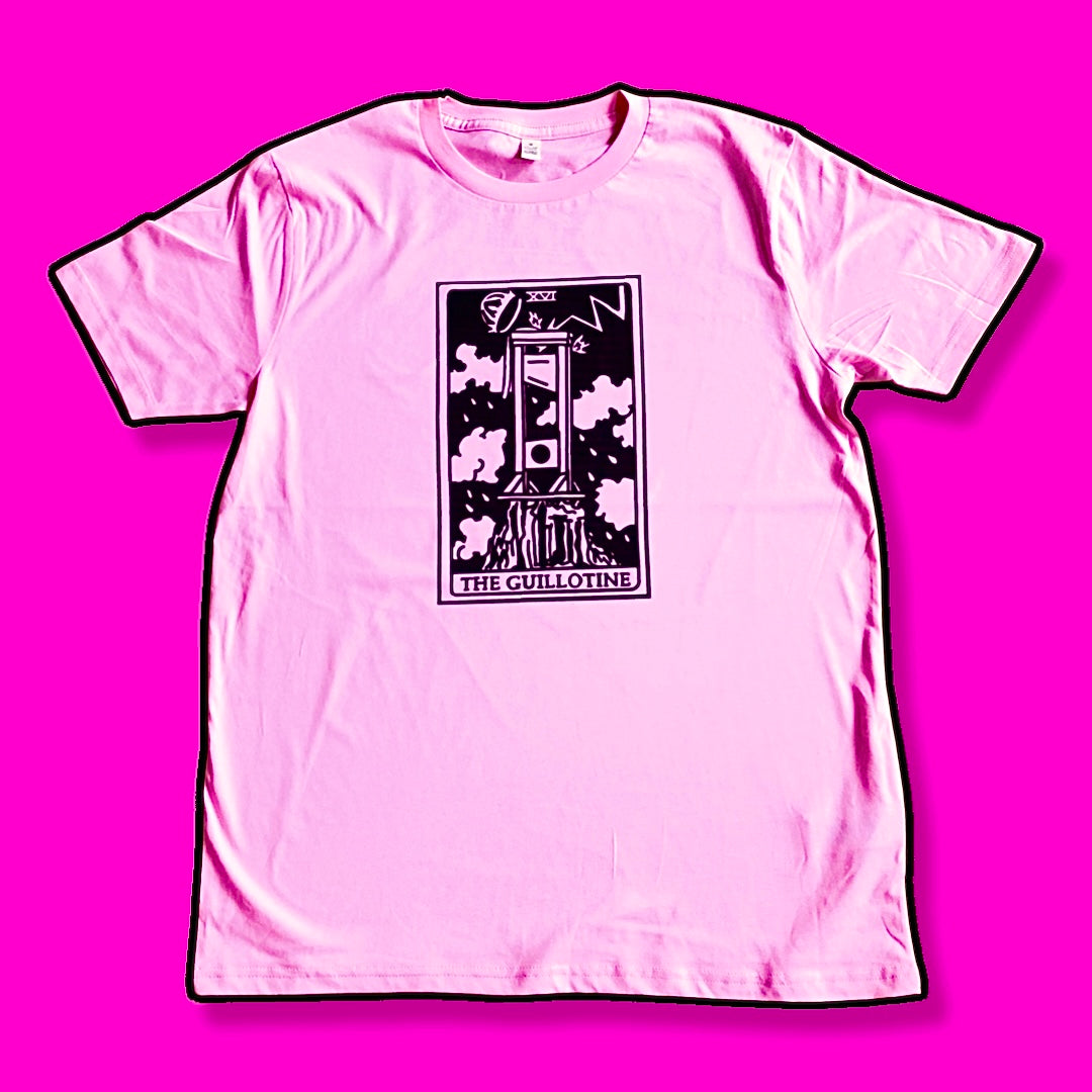 The GUILLOTINE, tarot card light pink T-shirt