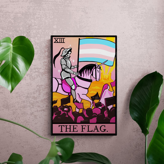 Transgender pride flag tarot card art print