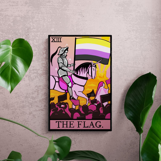 Non binary pride flag tarot card wall art