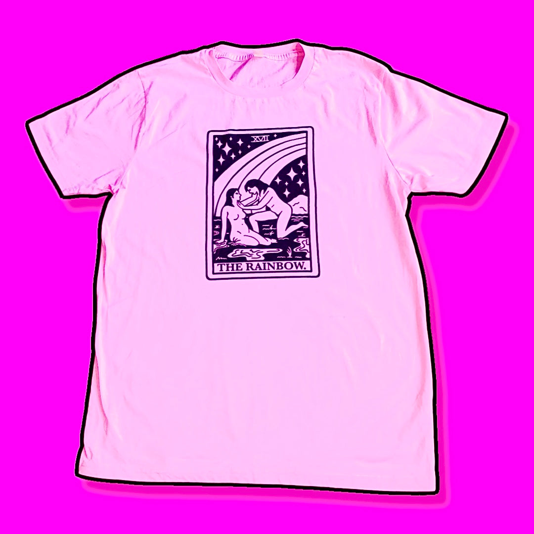 The Rainbow Tarot card Pink T-shirt