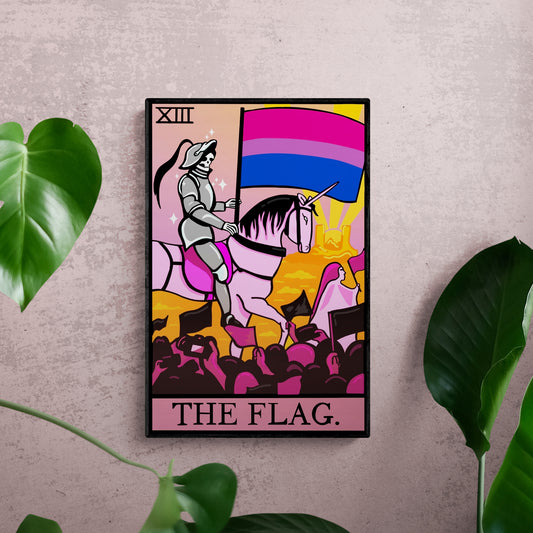 Bisexual pride flag tarot card wall art