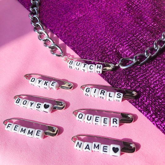 Safety Pin customisable chain necklace