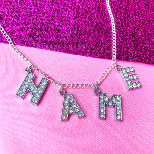 Custom personalised name Diamanté necklace