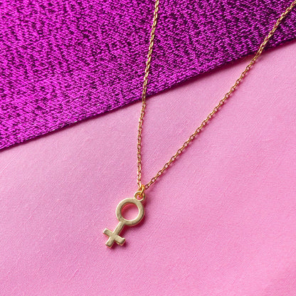 Gold Venus symbol necklace