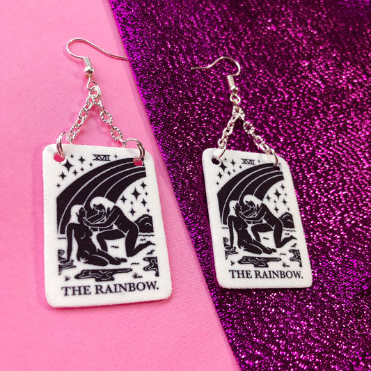 The Rainbow tarot card earrings