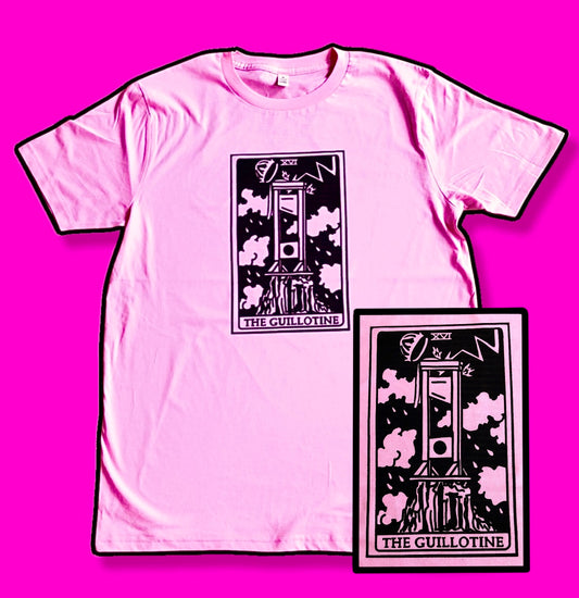 The GUILLOTINE, tarot card light pink T-shirt