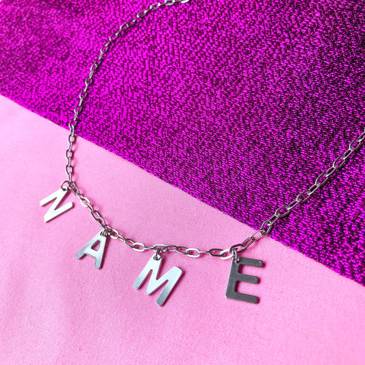 Custom personalised NAME or WORD necklace, 100% stainless steel