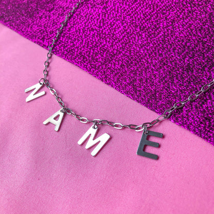 Custom personalised NAME or WORD necklace, 100% stainless steel