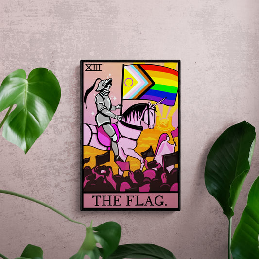 progress pride flag tarot card wall art