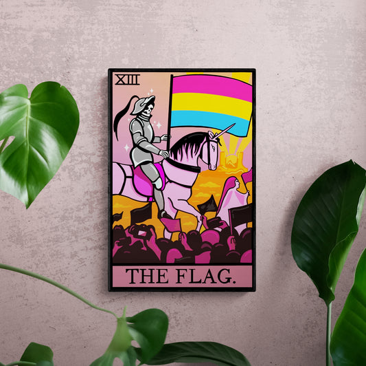 Pansexual pride flag tarot card wall art